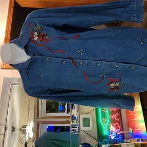 Casey & Max. Christmas bell Jean shirt. S